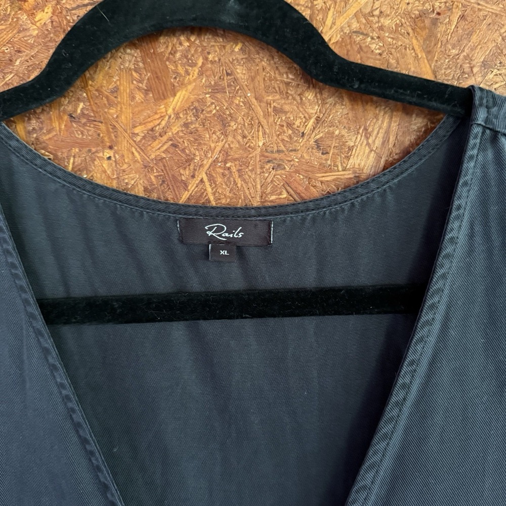 Rails Luke Zip Front Jumpsuit Chambray Lyocell Tencel In Gray Size XL - Picture 5 of 9